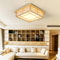 Japanese Ceiling Light Wood Square Tatami LED Fixture With Remote 0