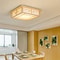 Japanese Ceiling Light Wood Square Tatami LED Fixture With Remote 7