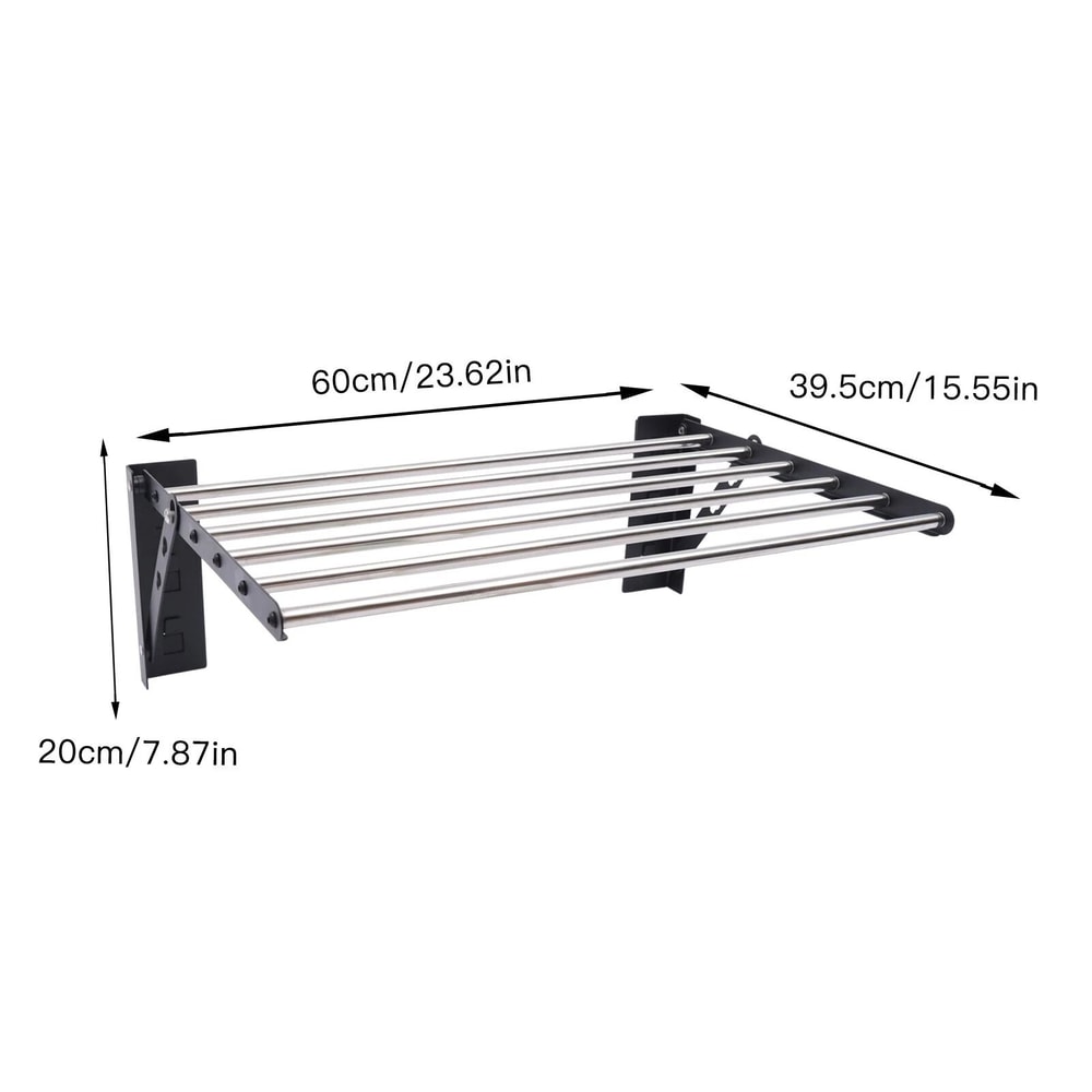 Wall Mounted Drying Rack Foldable Clothes Dryer Hanger For Space Saving Laundry Storage 11