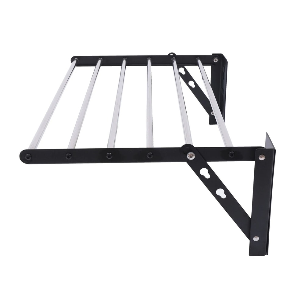 Wall Mounted Drying Rack Foldable Clothes Dryer Hanger For Space Saving Laundry Storage 6