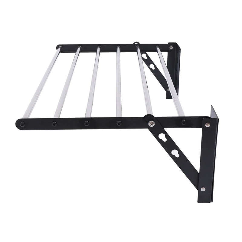 Wall Mounted Drying Rack Foldable Clothes Dryer Hanger For Space Saving Laundry Storage 6