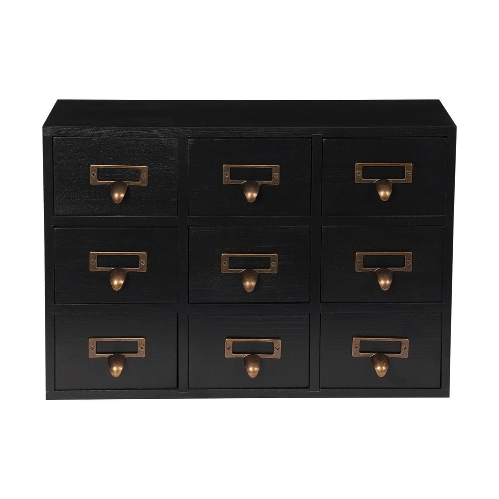 Drawer Apothecary Cabinet Vintage Wood Tabletop Medicine Chest Organizer 7