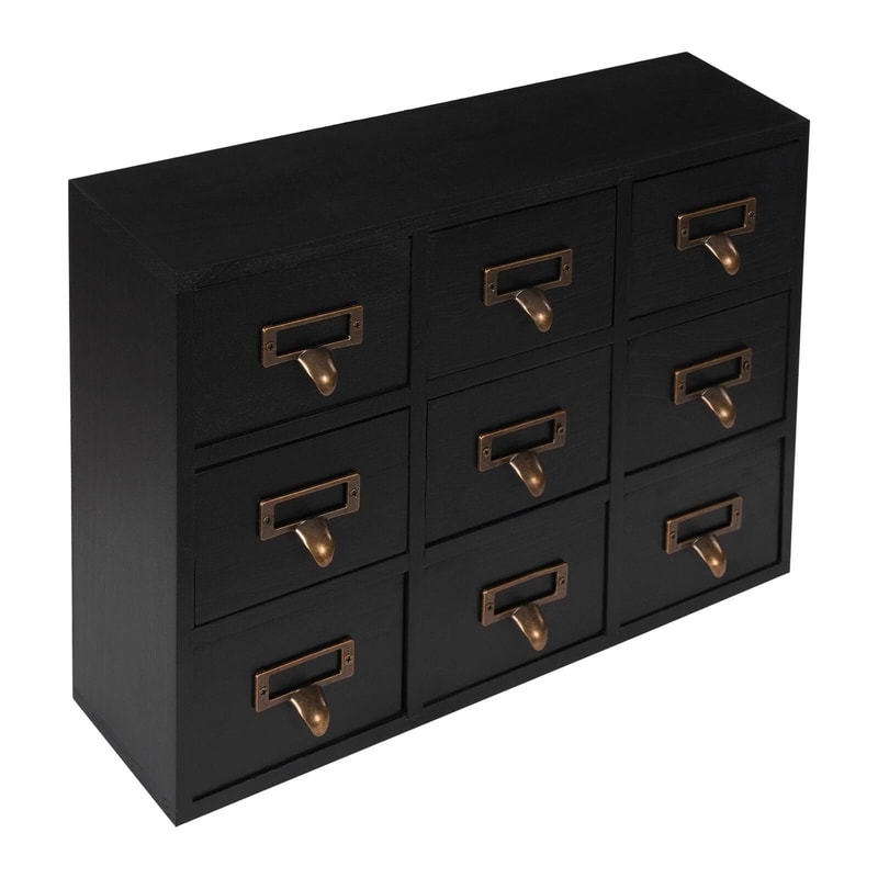 Drawer Apothecary Cabinet Vintage Wood Tabletop Medicine Chest Organizer 8