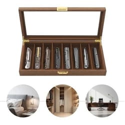 walnut knife display case and knife storage box for collectible knives