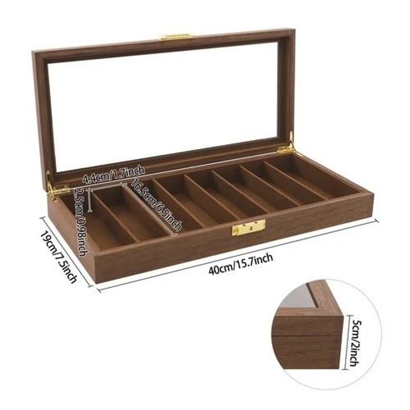 Walnut Knife Display Case And Knife Storage Box For Collectible Knives 9