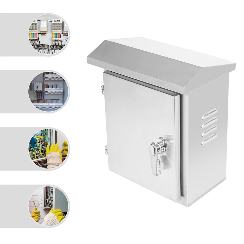 Stainless Steel Wall Mount Electrical Junction Box IPX4 Weather Resistant Enclosure 4