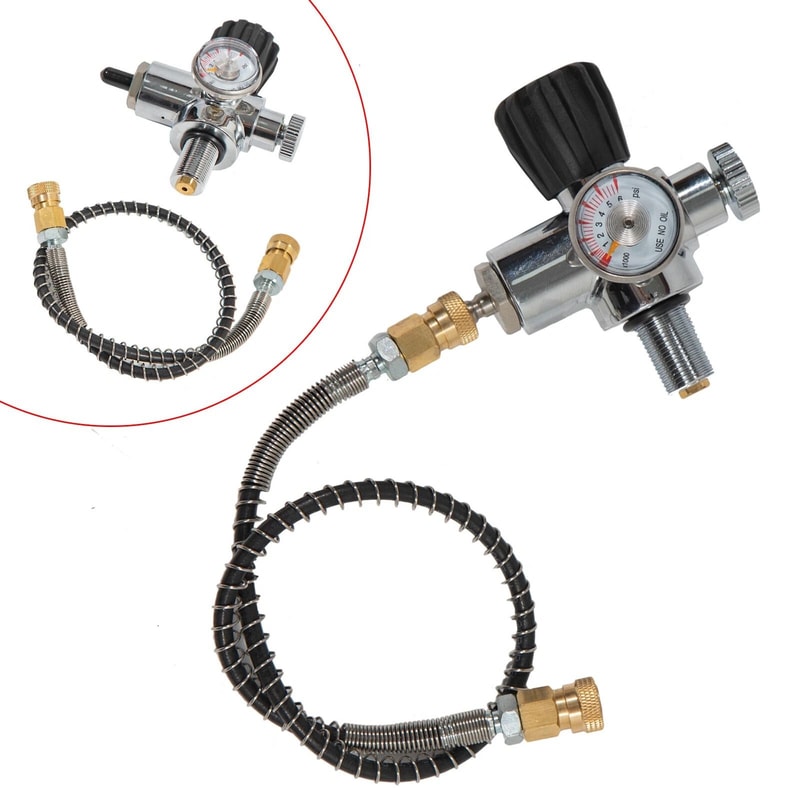 PSI PCP Fill Station Hose With Valve Regulator For SCBA And Scuba Air Tanks 0