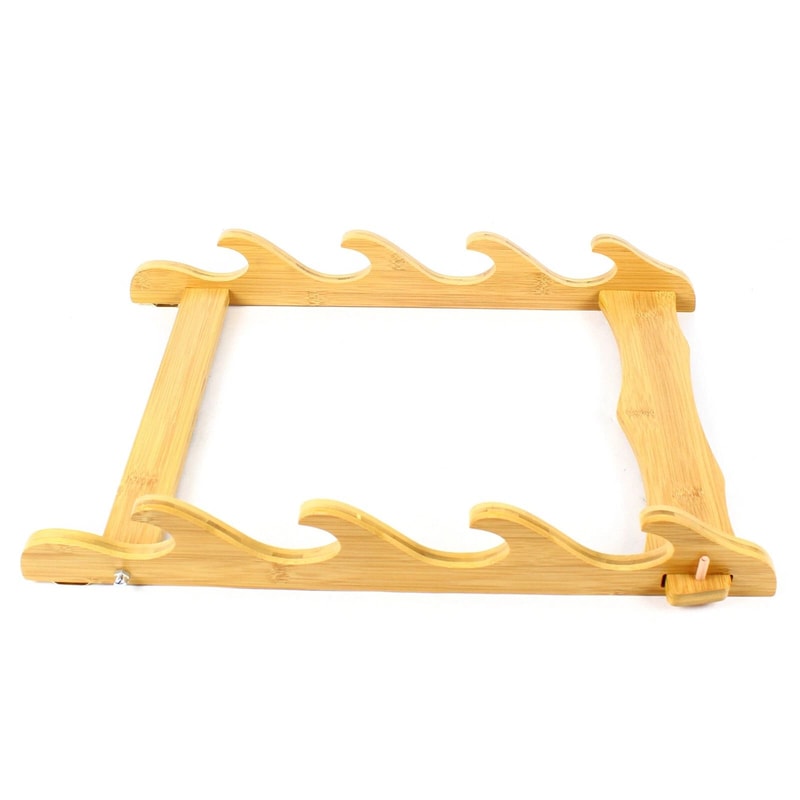 4 Tier Wall Mount Wooden Gun Rack Natural Finish Rifle And Shotgun Display Shelf 2