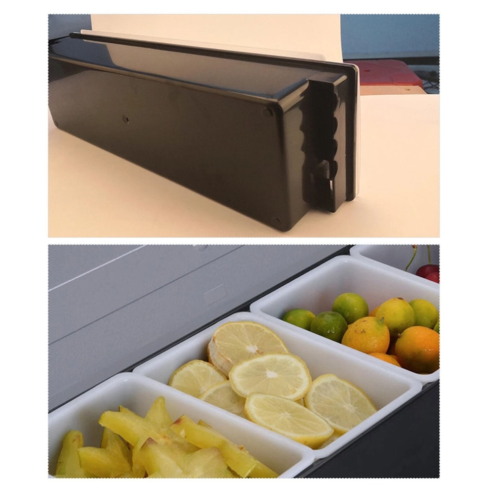 3 4 5 Compartment Fruit Caddy And Condiment Dispenser With Lid For Bar Toppings 6