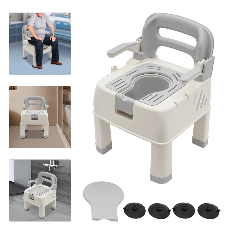 Modern Shower Chair Commode Bathroom Safety Seat 9
