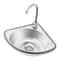 Space Saving Stainless Steel Corner Sink With Faucet For Bar RV And Small Kitchen 1