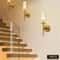 Modern Gold Wall Sconce With Glass Lampshade For Bedroom Hallway 2