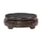 Round Asian Wood Vase Stand Hand Carved Plant Display Base 2