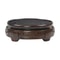 Round Asian Wood Vase Stand Hand Carved Plant Display Base 2
