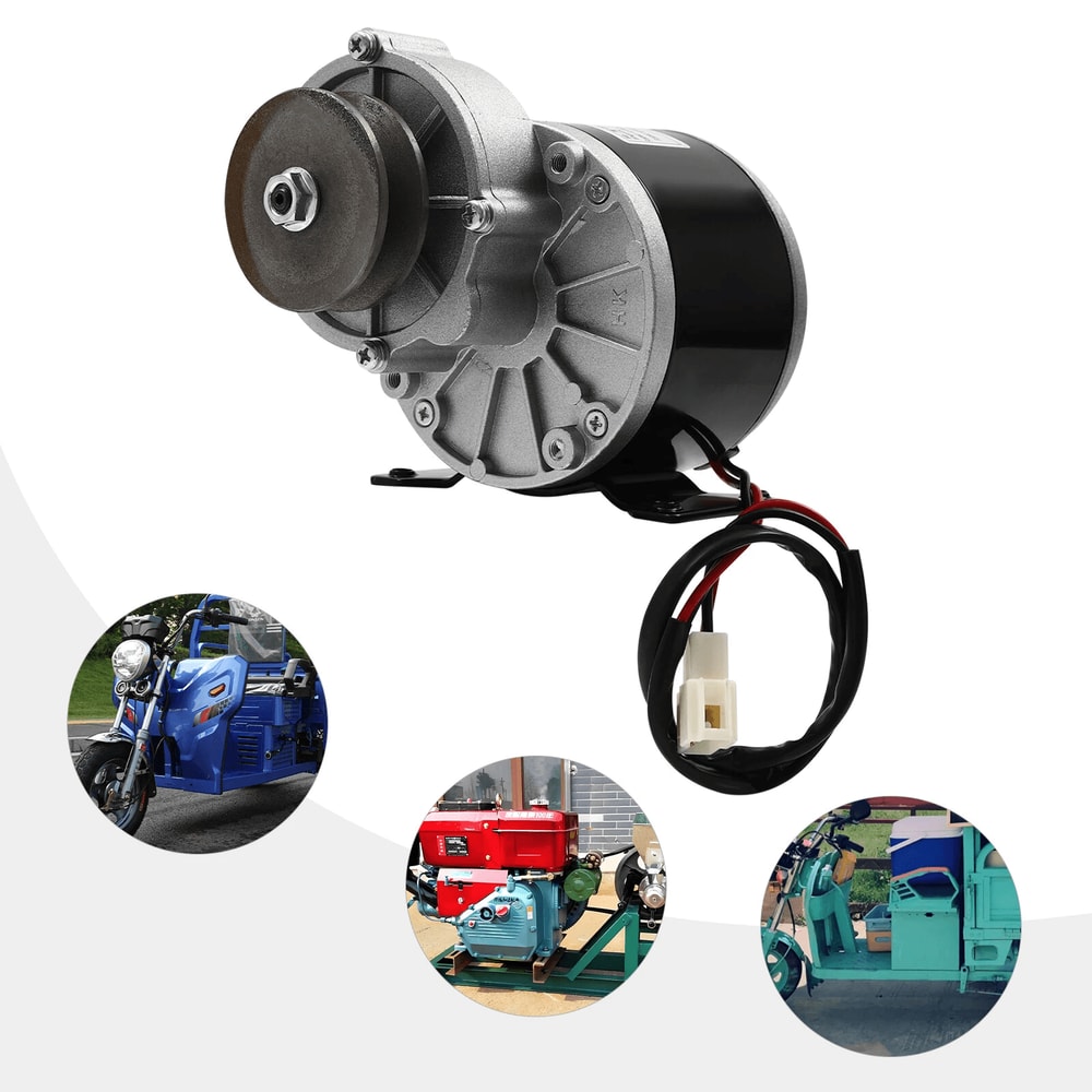 DC Gear Reduction Motor With Belt Pulley For Scooters E Bikes And DIY Power Projects 3