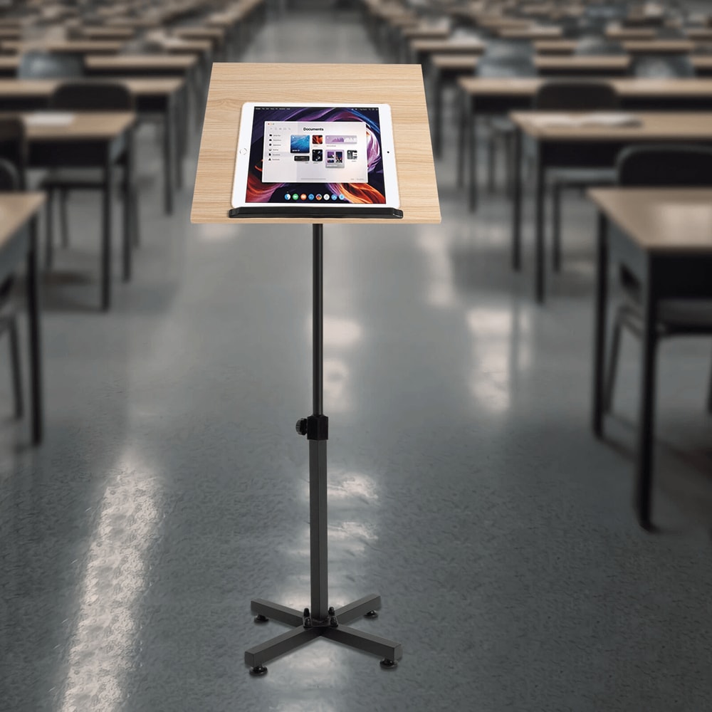 Portable 360 Adjustable Podium Stand With Laptop Holder For Teaching Presentations 5
