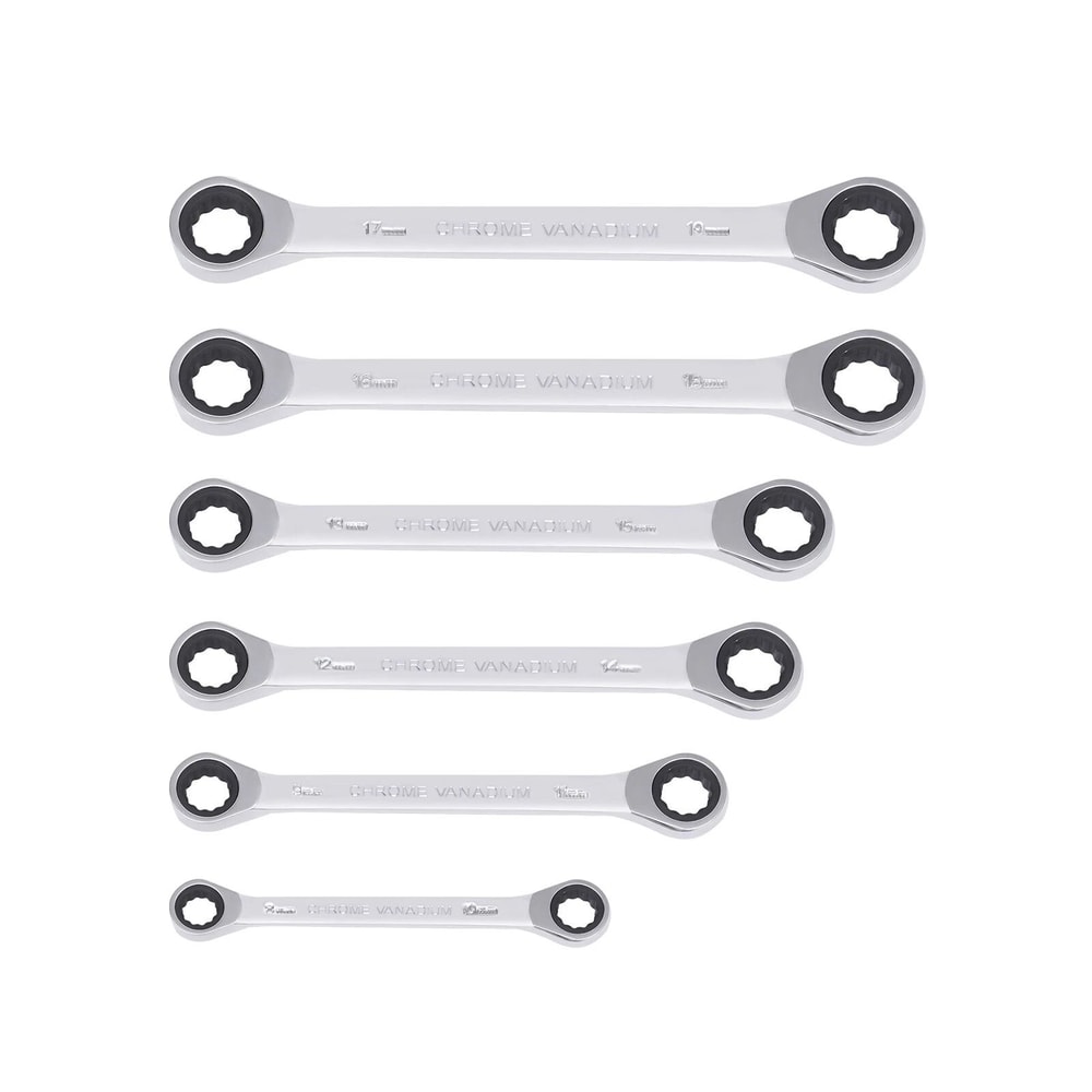 Extra Long Ratcheting Wrench Set Metric Double Box End Spanners 3