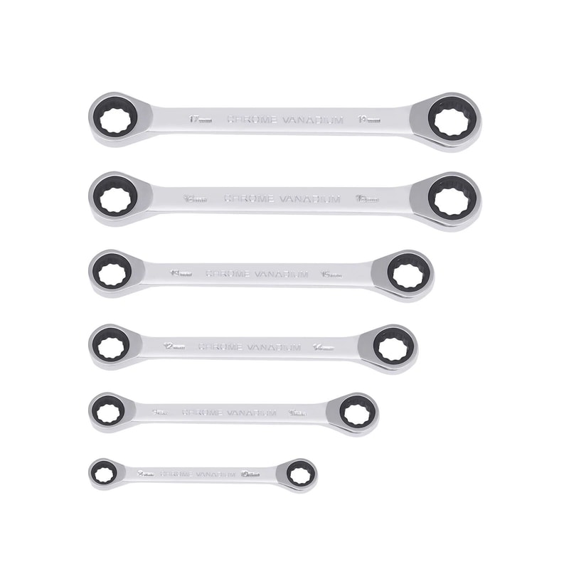 Extra Long Ratcheting Wrench Set Metric Double Box End Spanners 3