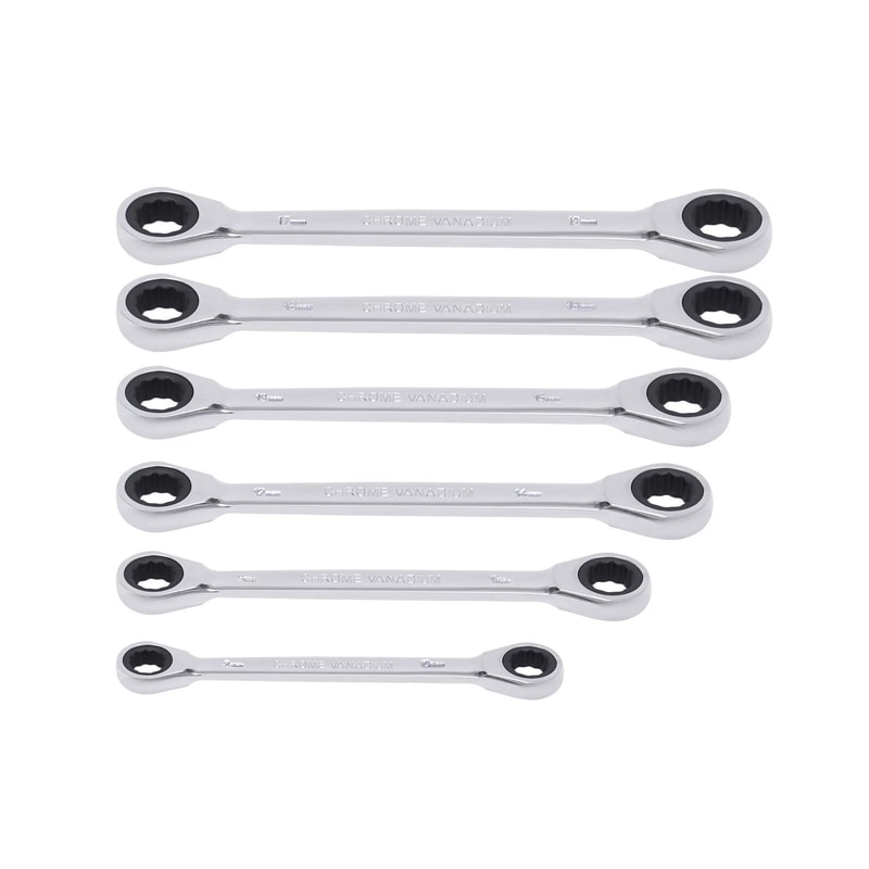 Extra Long Ratcheting Wrench Set Metric Double Box End Spanners 5