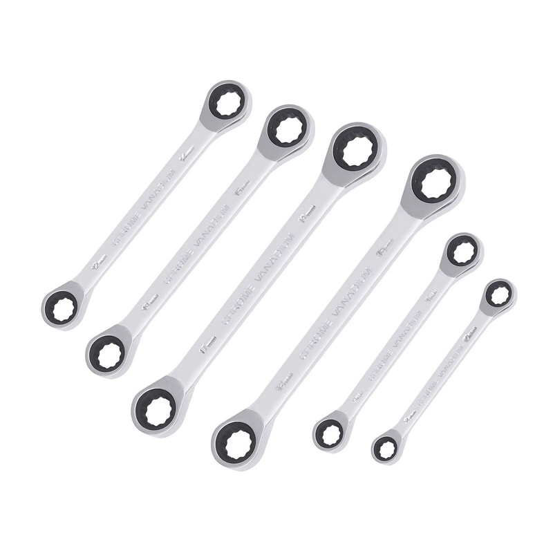 Extra Long Ratcheting Wrench Set Metric Double Box End Spanners 6