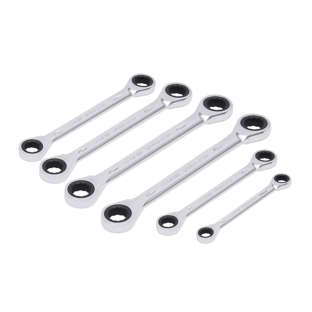 Extra Long Ratcheting Wrench Set Metric Double Box End Spanners 8
