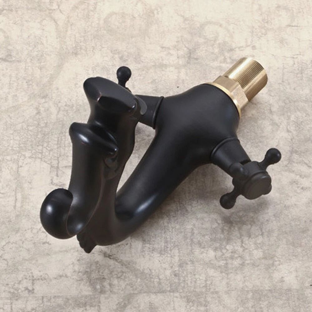Black Waterfall Vessel Sink Faucet Oil Rubbed Brass Mixer Tap 1