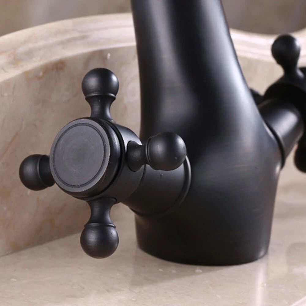 Black Waterfall Vessel Sink Faucet Oil Rubbed Brass Mixer Tap 3