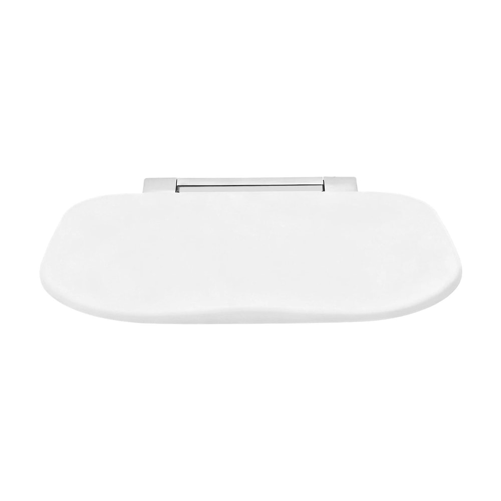 White ABS Folding Shower Seat Wall Mounted Foldable Shower Bench 3