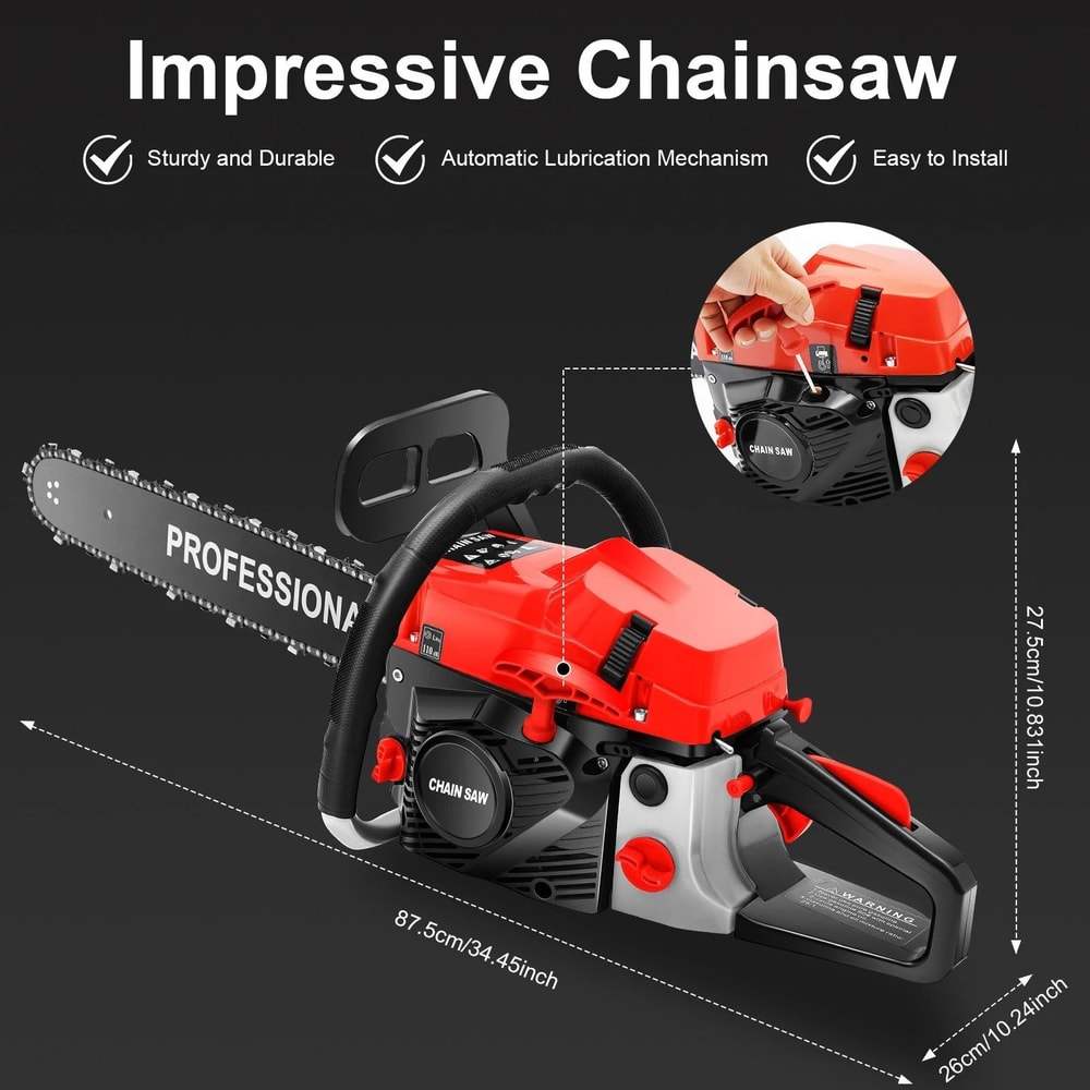 2 Stroke Gas Chainsaw 20 Inch Wood Cutting Chain Saw 5