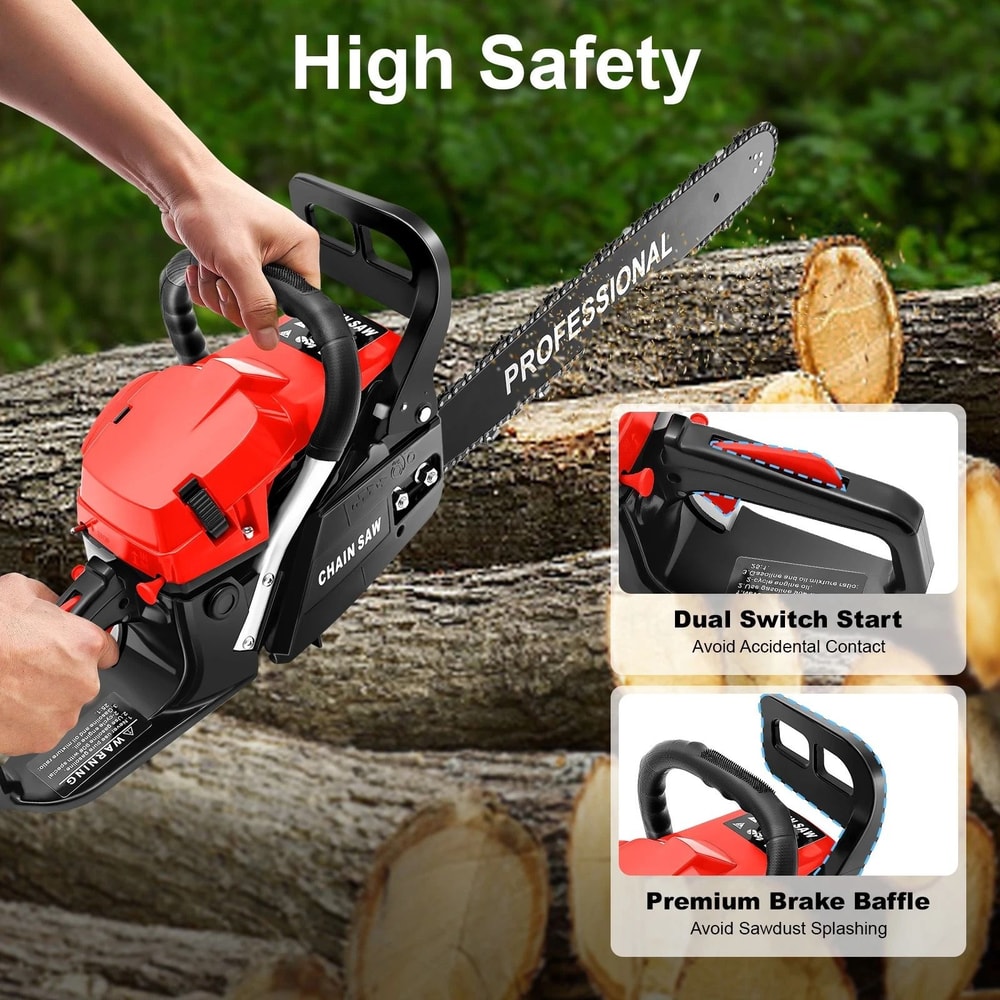2 Stroke Gas Chainsaw 20 Inch Wood Cutting Chain Saw 9