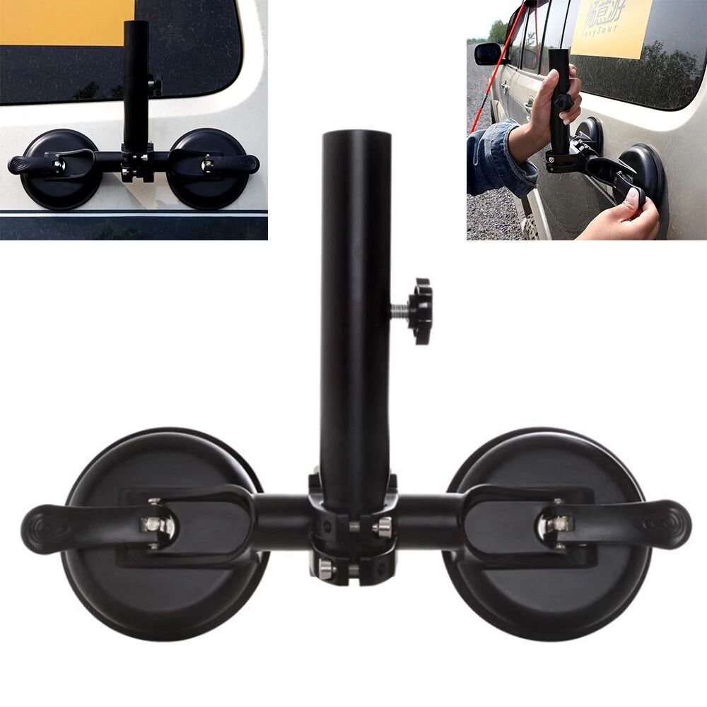 Adjustable Car Flag Pole Holder Double Suction Cup Off Road Mount Bracket 7