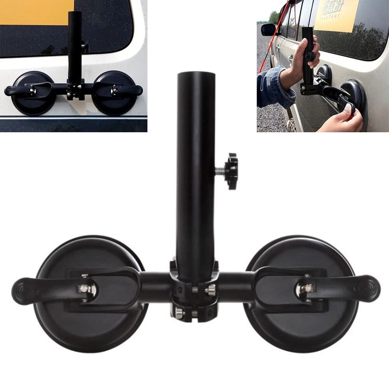 Adjustable Car Flag Pole Holder Double Suction Cup Off Road Mount Bracket 7