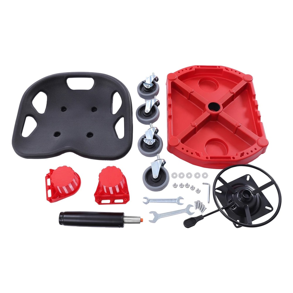 Heavy Duty Adjustable Rolling Shop Stool With Wheels Garage Mechanic Seat 14
