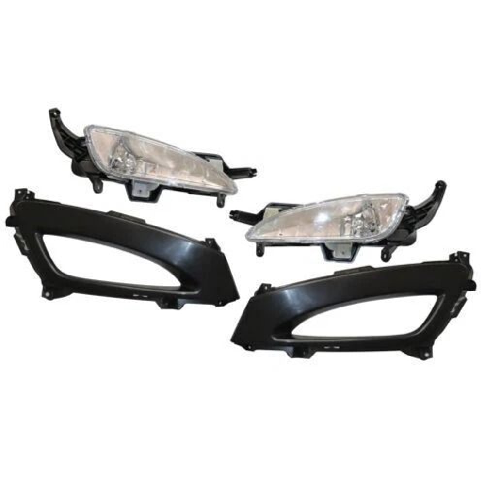 Kia Optima Fog Lights With Front Bumper Covers LH RH Set 0