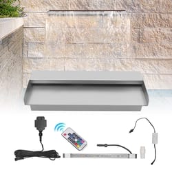 led pool waterfall spillway with remote color changing fountain