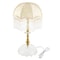 Vintage Gold Metal Table Lamp With Fabric Shade For Bedroom Or Living Room 1