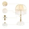 Vintage Gold Metal Table Lamp With Fabric Shade For Bedroom Or Living Room 4