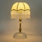 Vintage Gold Metal Table Lamp With Fabric Shade For Bedroom Or Living Room 5