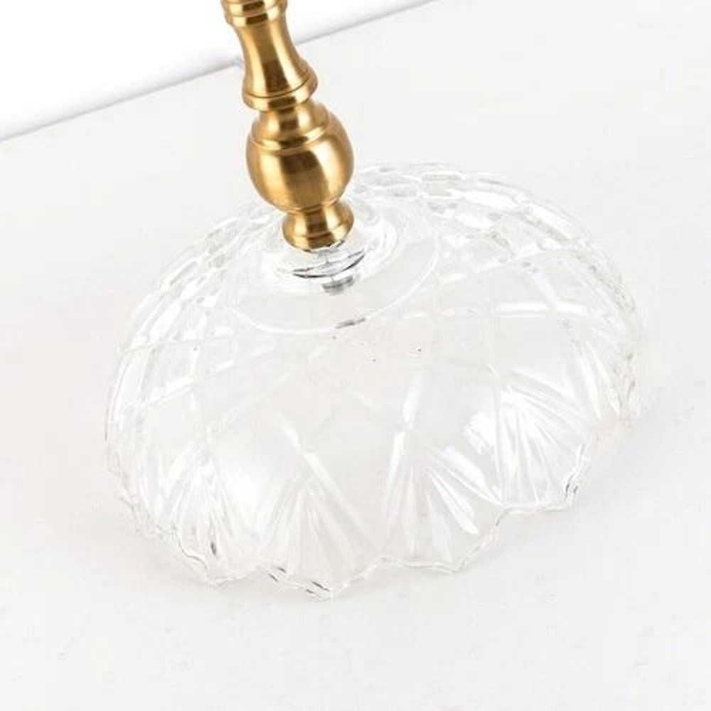 Vintage Gold Metal Table Lamp With Fabric Shade For Bedroom Or Living Room 9