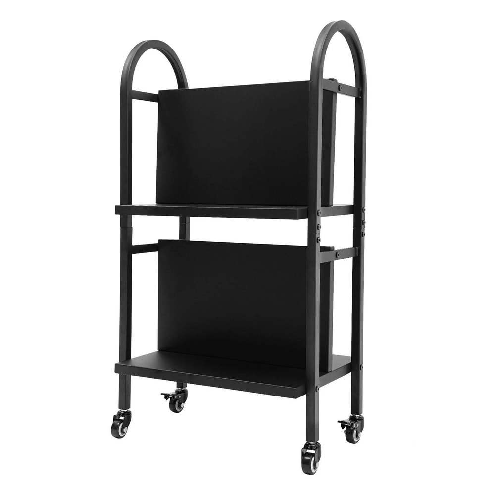 Rolling Library Book Cart With Wheels Double Sided Office Book Organizer 10