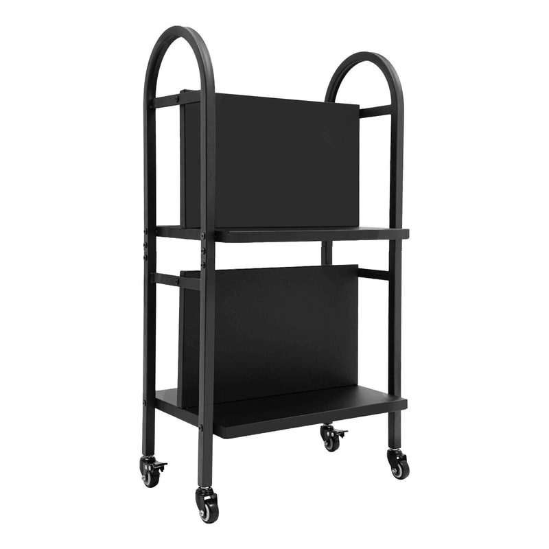 Rolling Library Book Cart With Wheels Double Sided Office Book Organizer 12