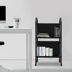rolling library book cart with wheels double sided office book organizer