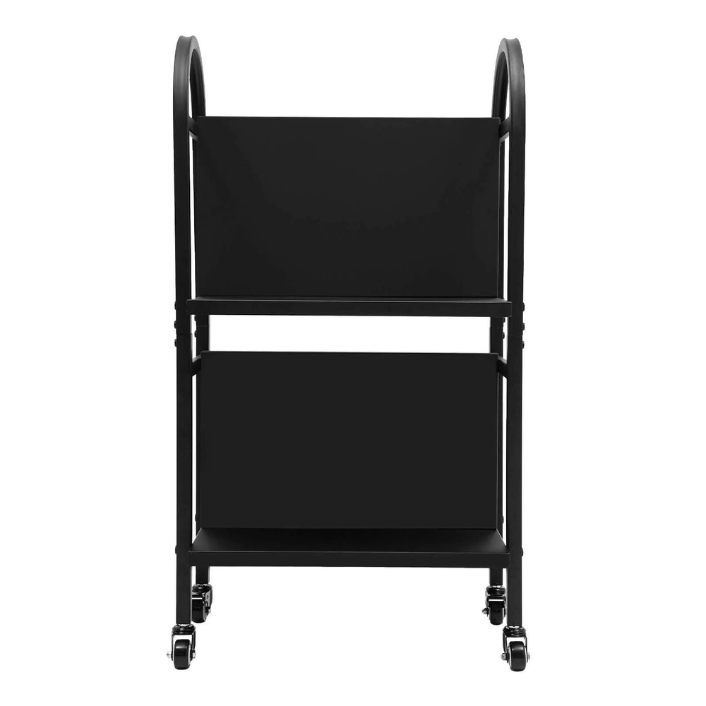Rolling Library Book Cart With Wheels Double Sided Office Book Organizer 9