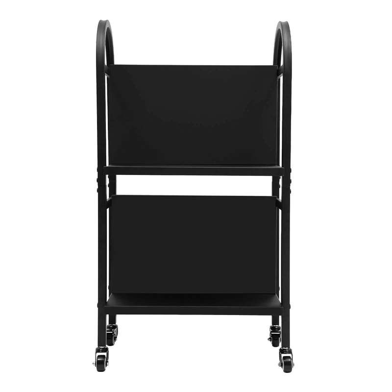 Rolling Library Book Cart With Wheels Double Sided Office Book Organizer 9