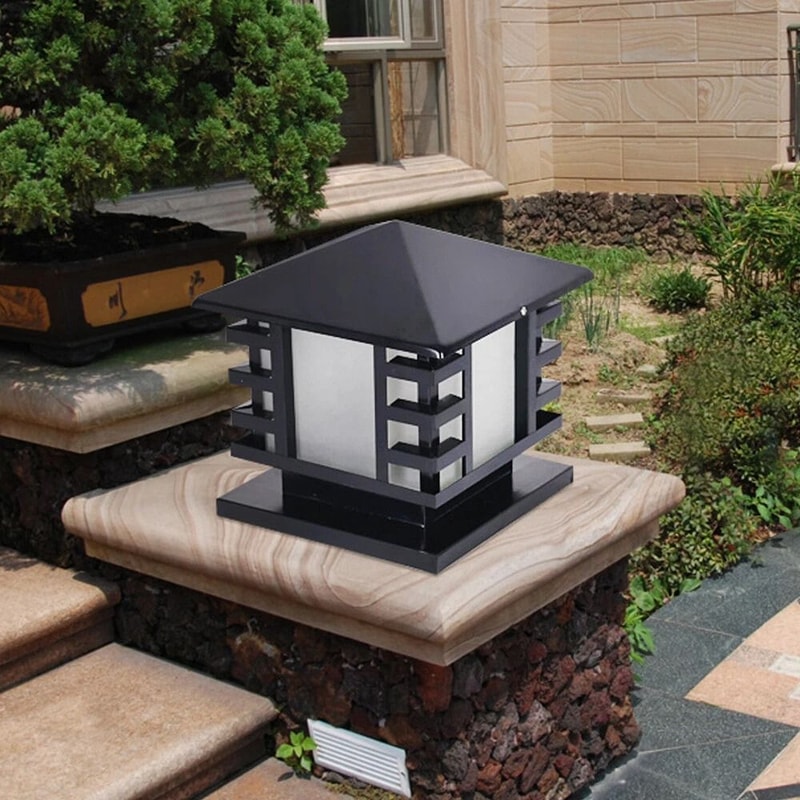 Vintage Style LED Garden Post Lights Outdoor Japanese Column Landscape Lighting 1