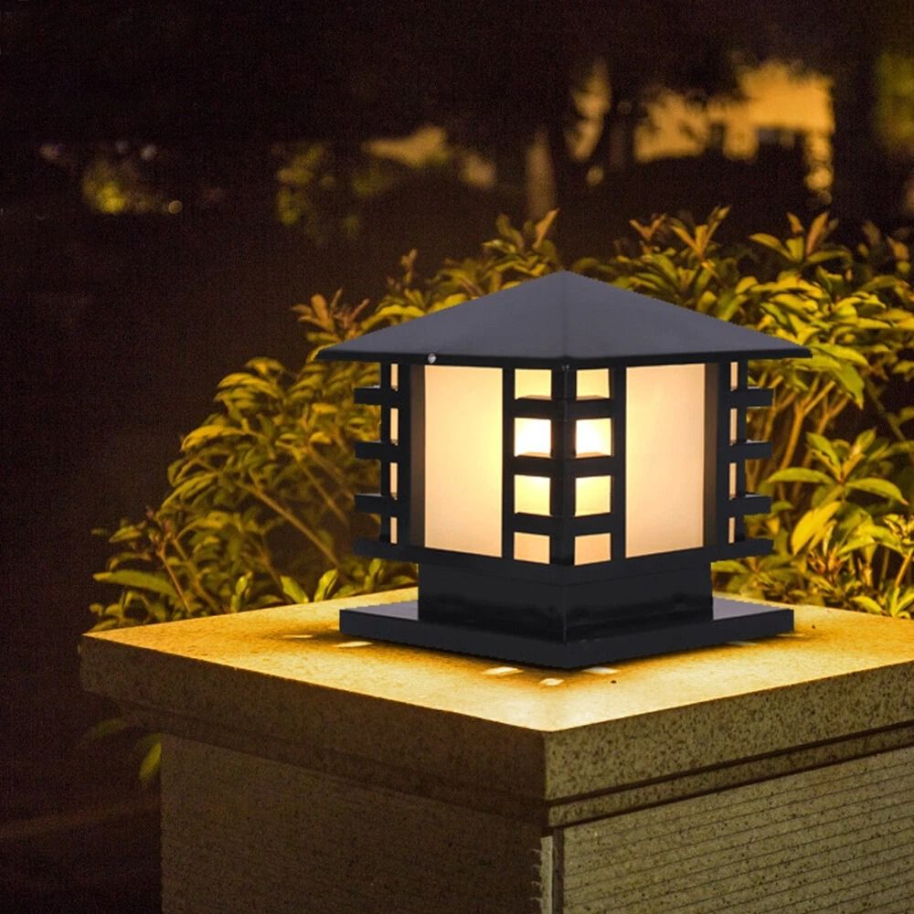 Vintage Style LED Garden Post Lights Outdoor Japanese Column Landscape Lighting 2