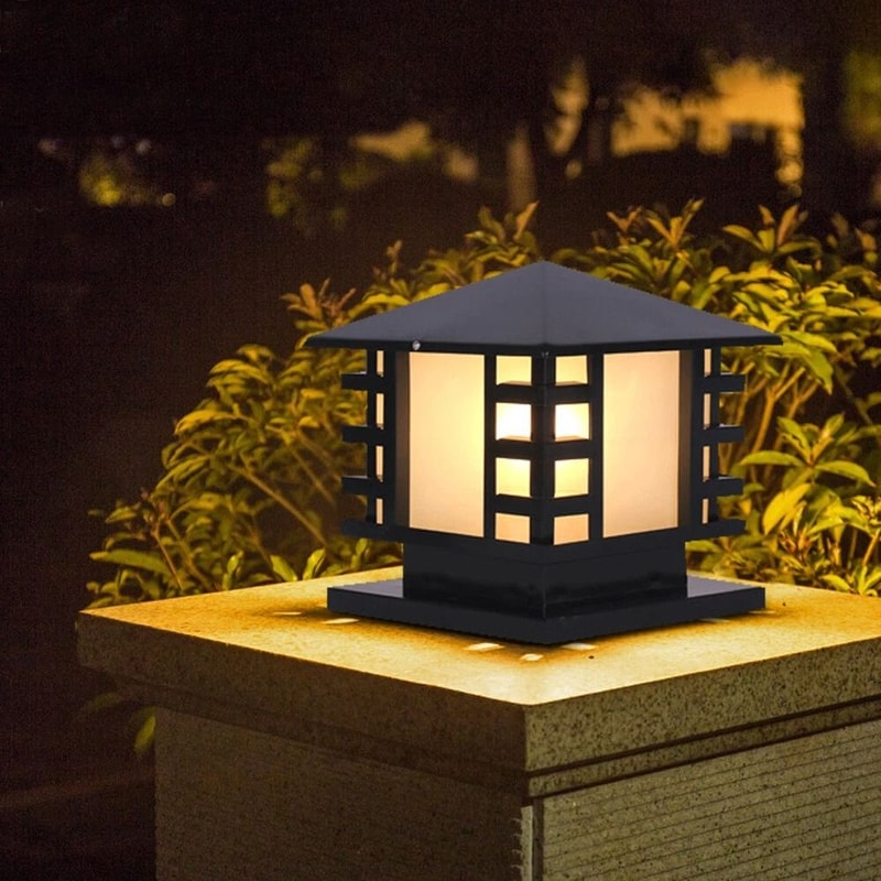Vintage Style LED Garden Post Lights Outdoor Japanese Column Landscape Lighting 2