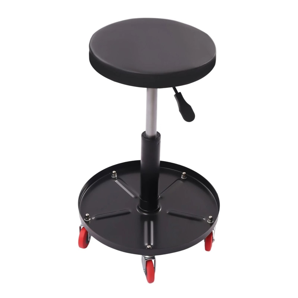 Adjustable Rolling Garage Stool Mechanic Shop Seat With 5 Casters 10