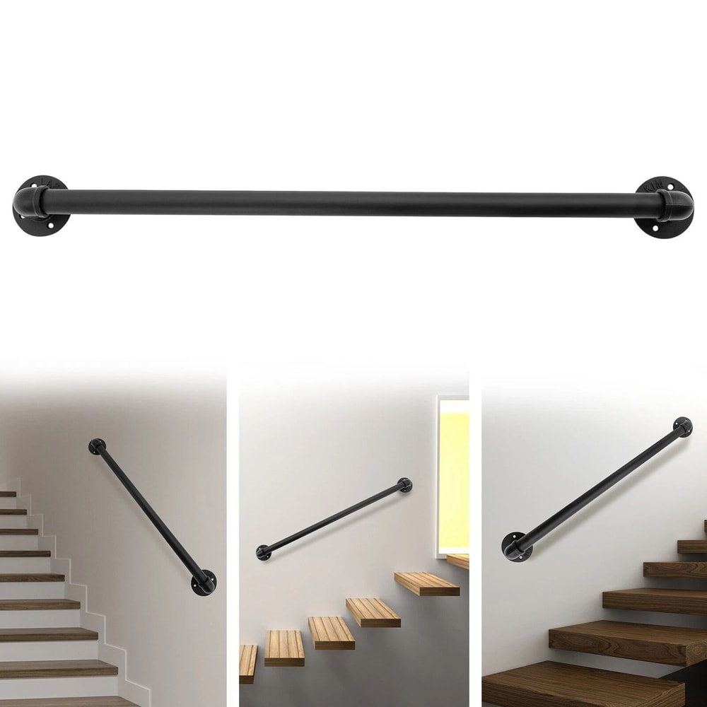 Wall Mounted Metal Stair Railing For Indoor Outdoor Steps 11