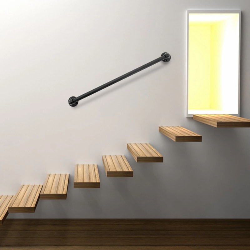 Wall Mounted Metal Stair Railing For Indoor Outdoor Steps 12